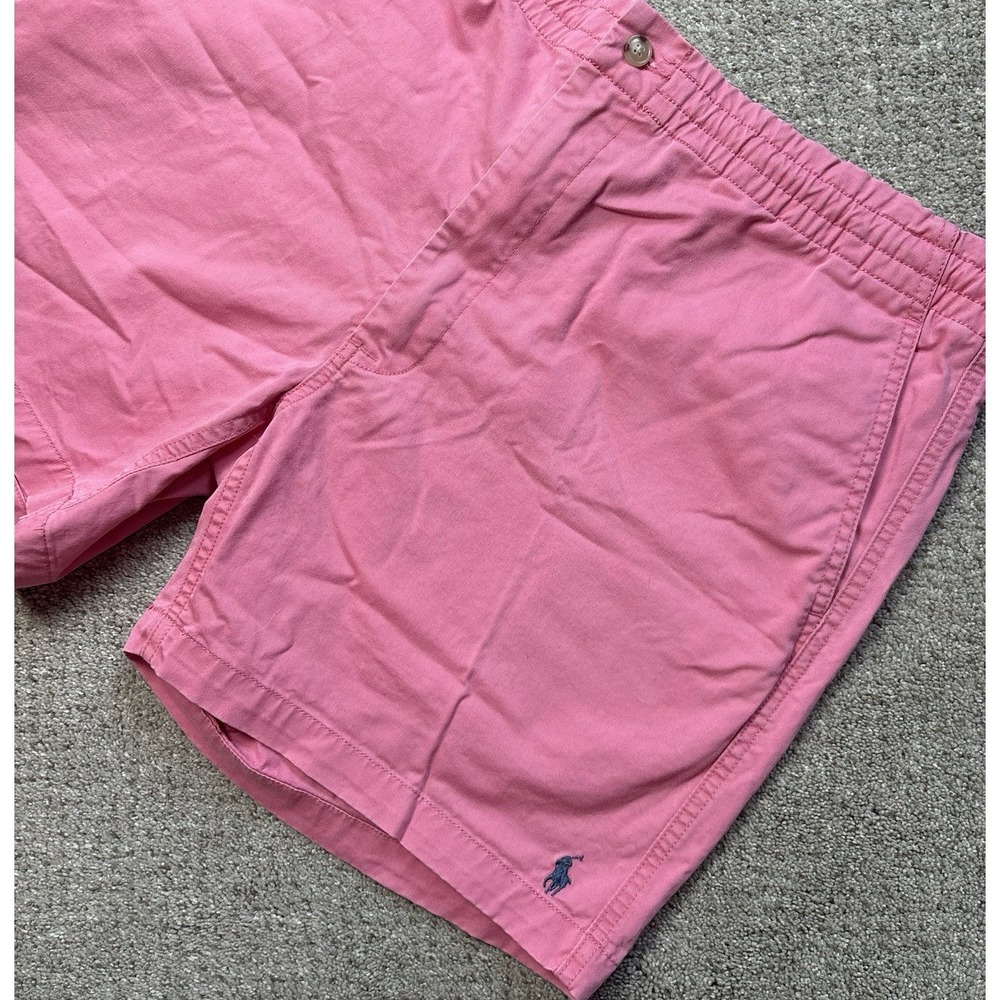 Polo Ralph Lauren Mens XL Shorts Classic Fit Chino Elastic Waist 6" Inseam Pink - Picture 1 of 6